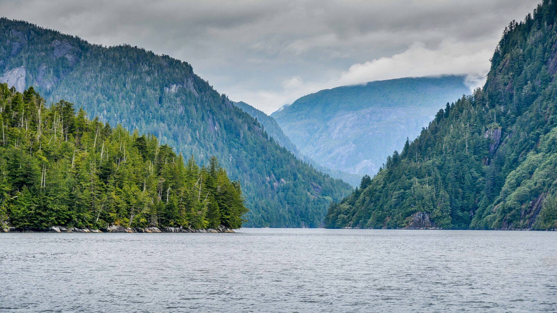 A mountain valley and lake.